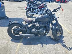 Salvage motorcycles for sale at Van Nuys, CA auction: 2019 Triumph Bonneville Bobber Black