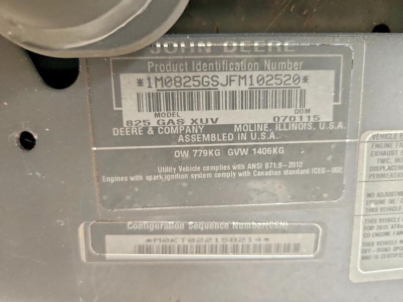 2015 John Deere Gator XUV 825I
