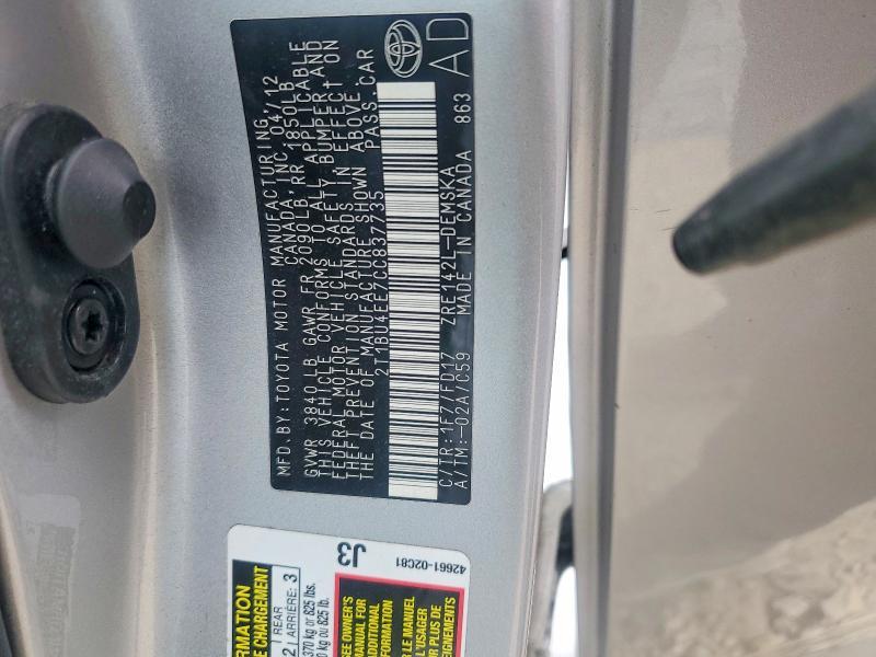 2012 Toyota Corolla s