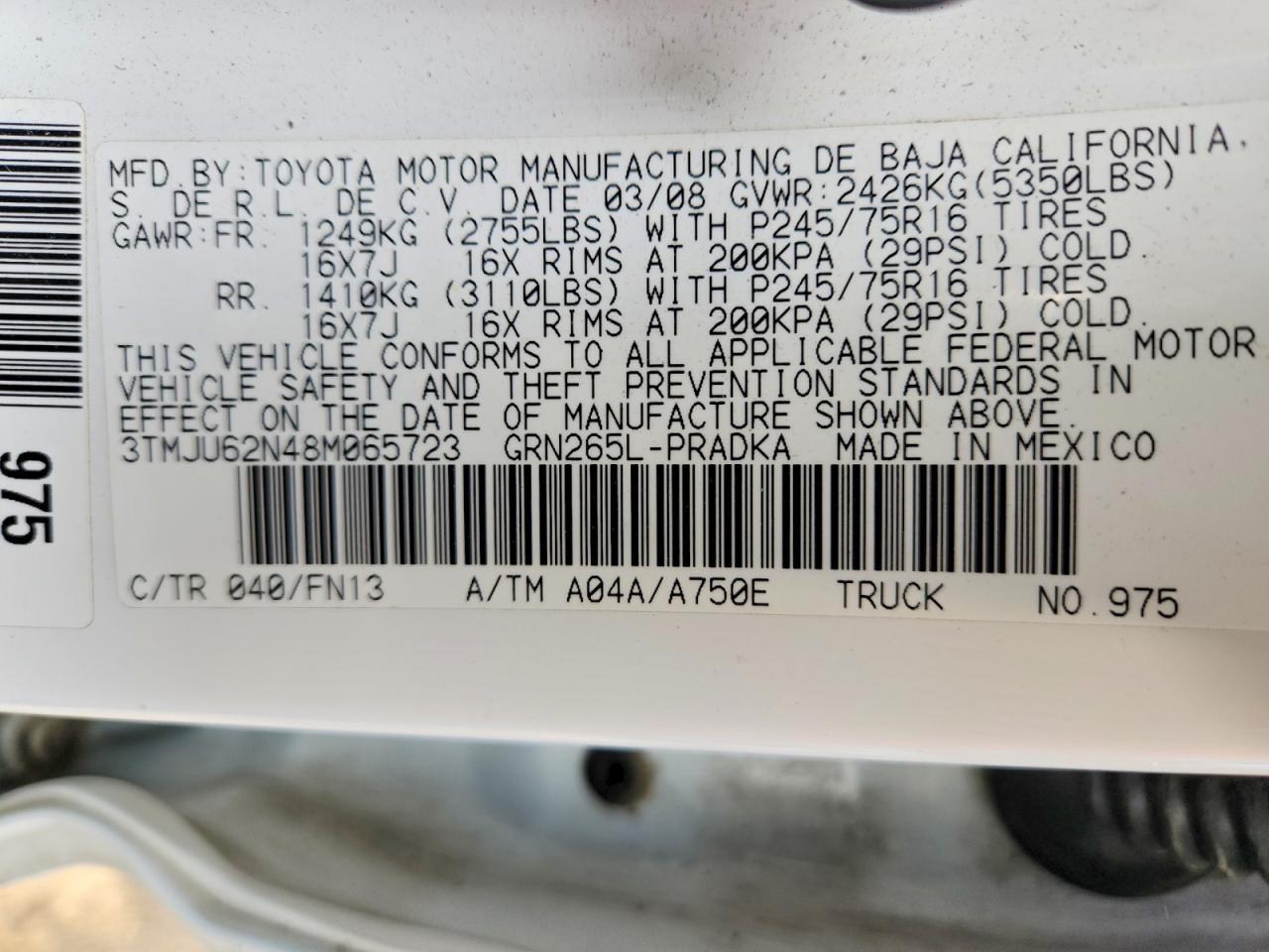 2008 Toyota Tacoma Prerunner V6