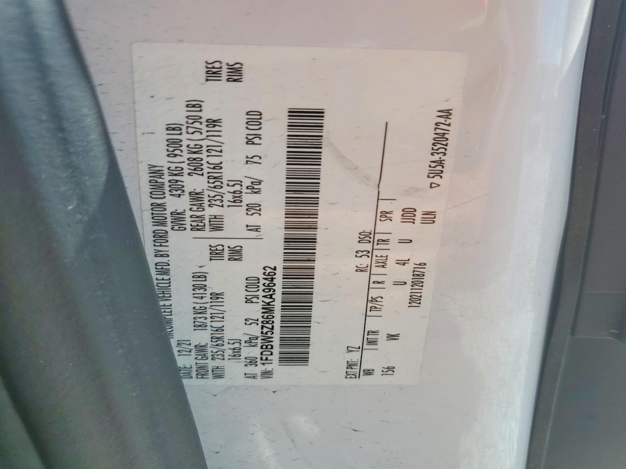 2021 Ford Transit Delivery Truck