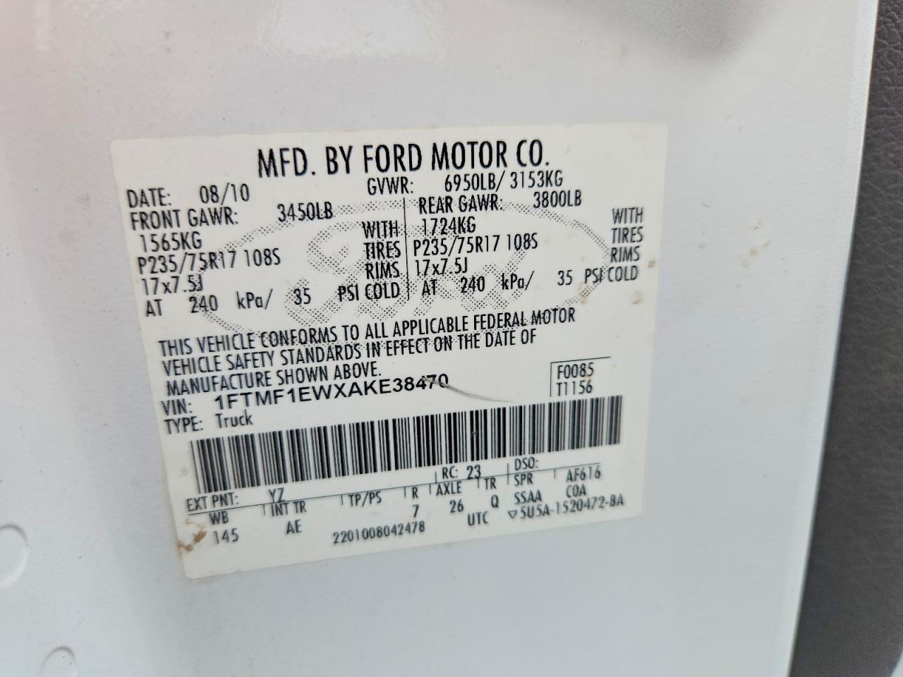 2010 Ford F150 XL