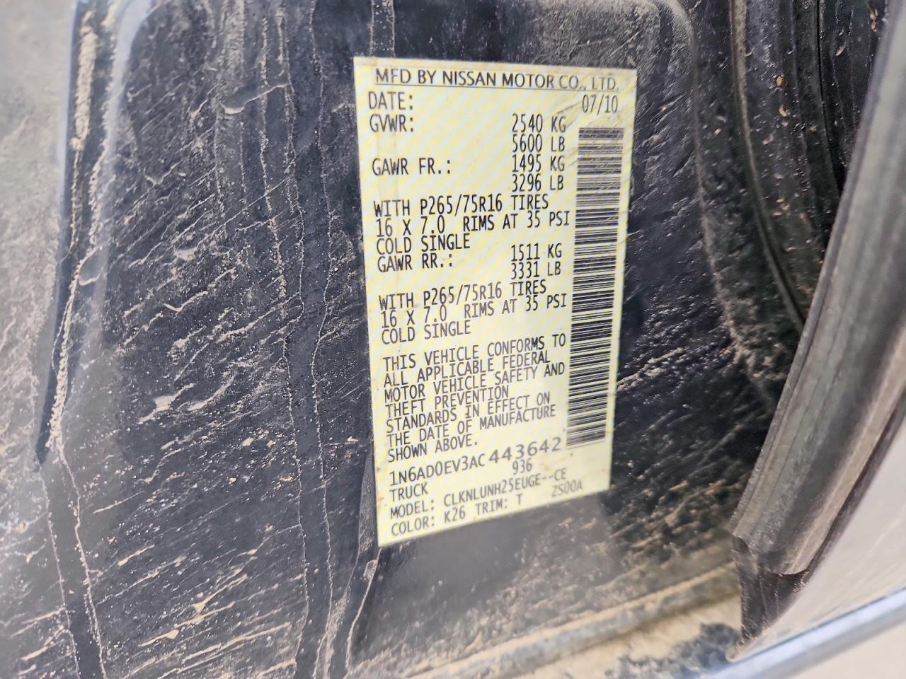 2010 Nissan Frontier SE V6