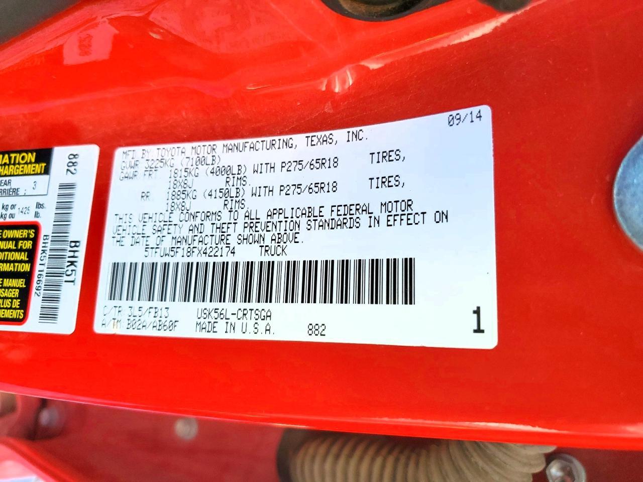 2015 Toyota Tundra SR5