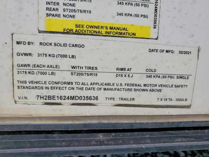 2021 Rock Solid Carg O 7X16TA Enclosed Cargo Trailer