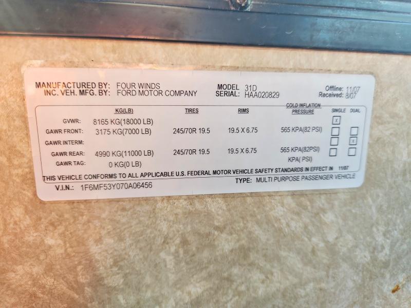 2007 Ford F550 Super Duty Stripped Chassis