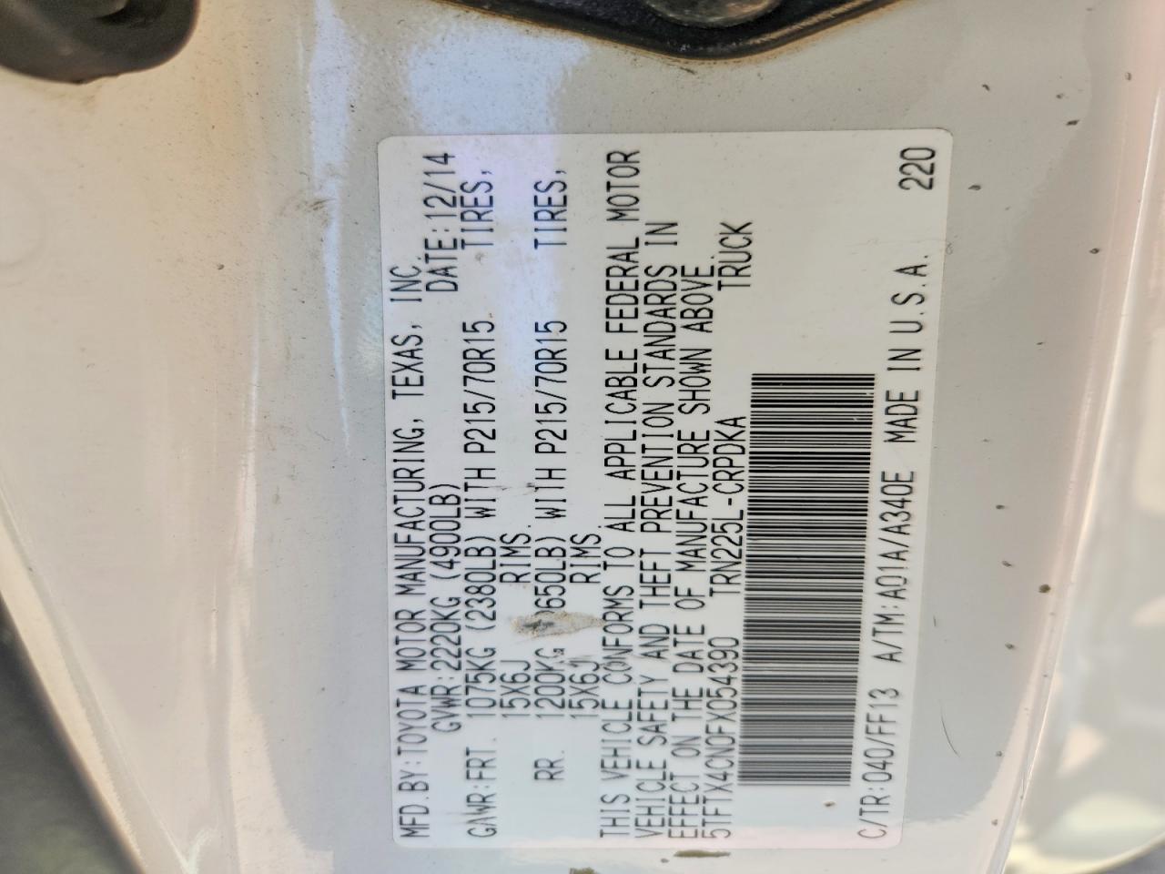 2015 Toyota Tacoma Base