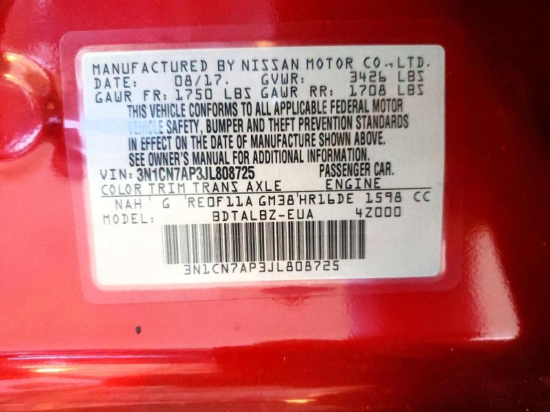 2018 Nissan Versa sv