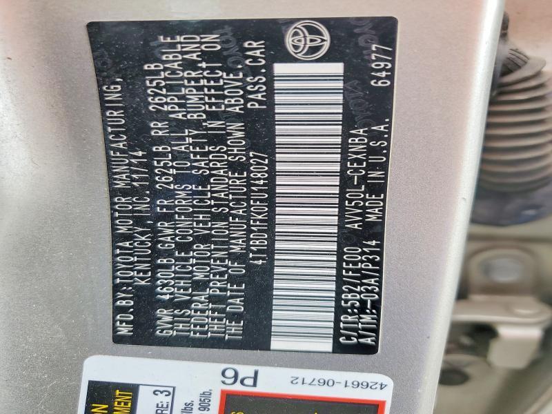 2015 Toyota Camry Hybrid le