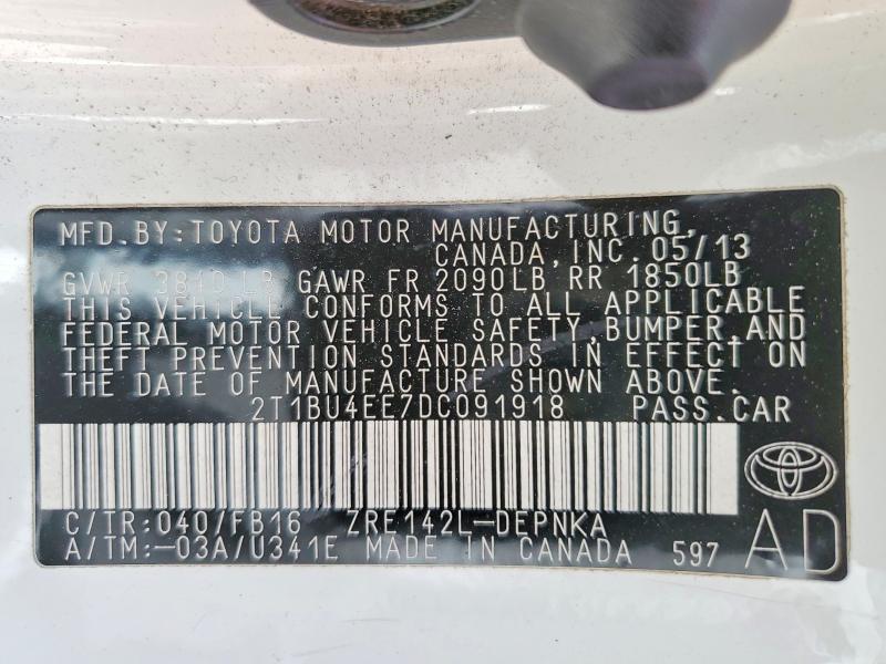2013 Toyota Corolla le