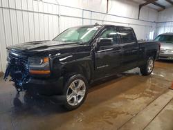 Salvage trucks for sale at West Mifflin, PA auction: 2018 Chevrolet Silverado K1500 Custom