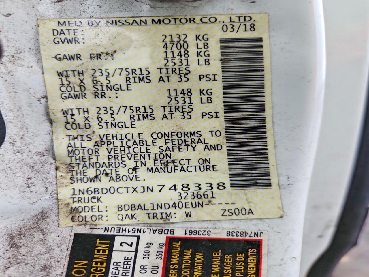 2018 Nissan Frontier S