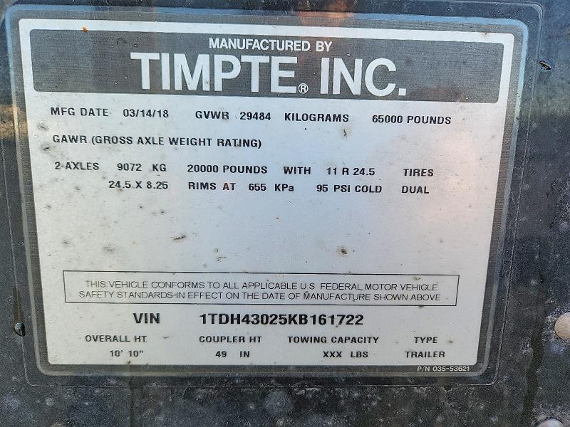 2019 Timpte Grain Trailer