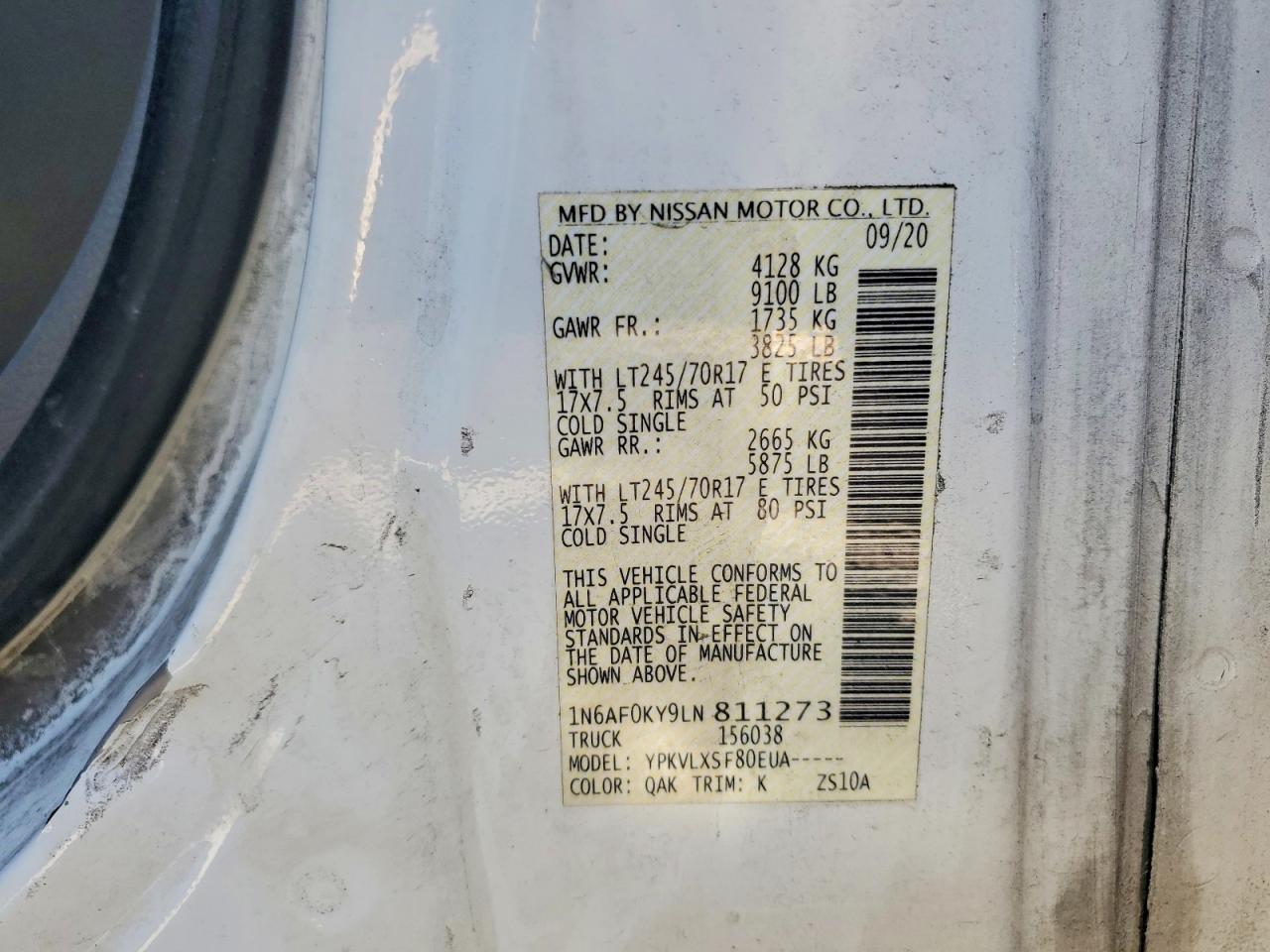 2020 Nissan NV 2500 Utility / Service Van