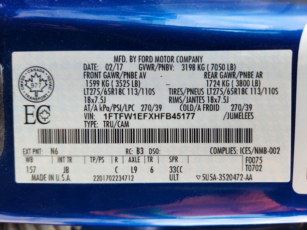 2017 Ford F150 Supercrew