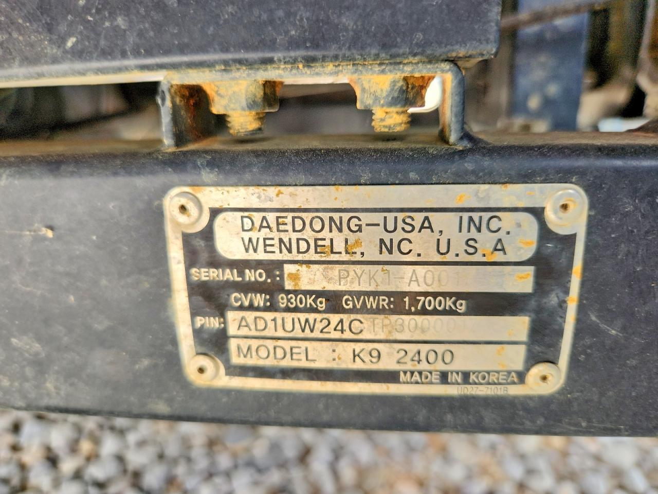 2020 Kioti K9 2400 UTV