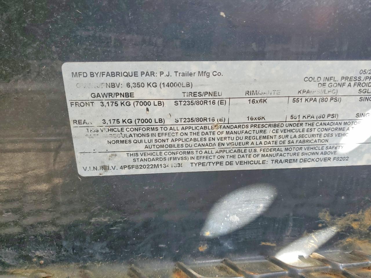 2021 Pjtm 2021 PJ Equipment Trailer