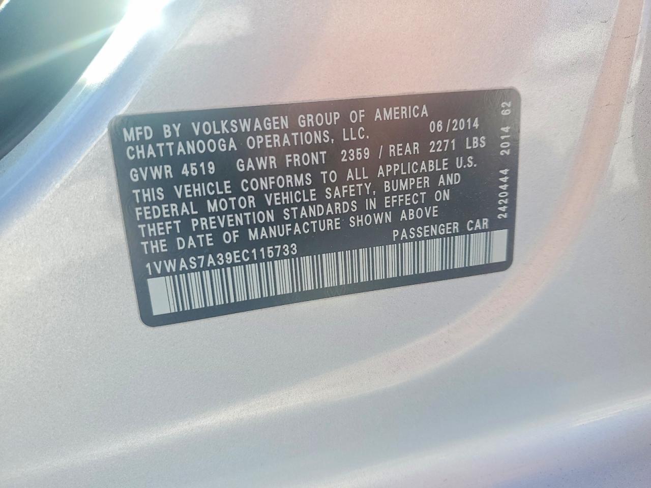 2014 Volkswagen Passat s