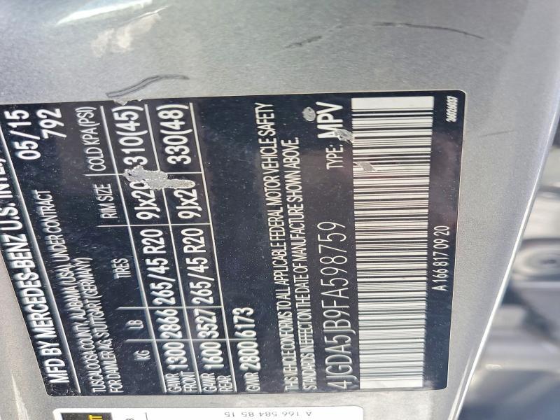 2015 Mercedes-Benz Ml 350