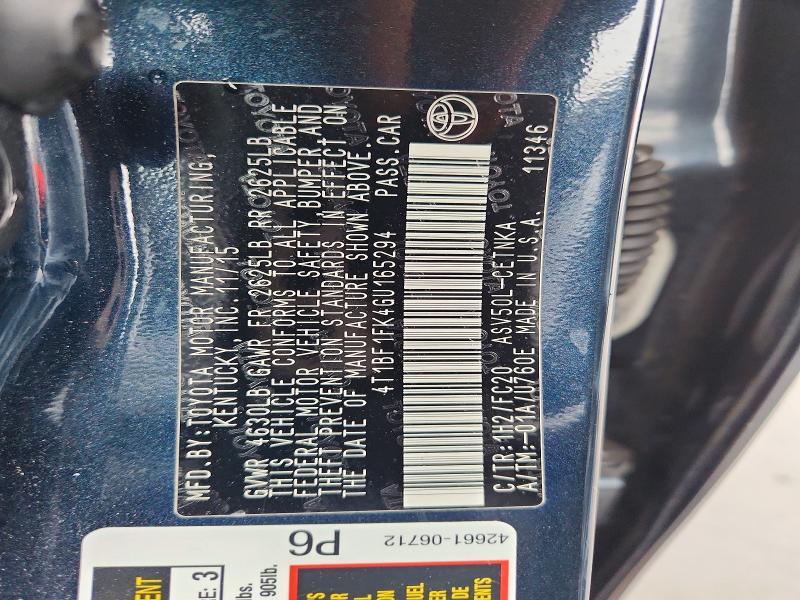 2016 Toyota Camry le