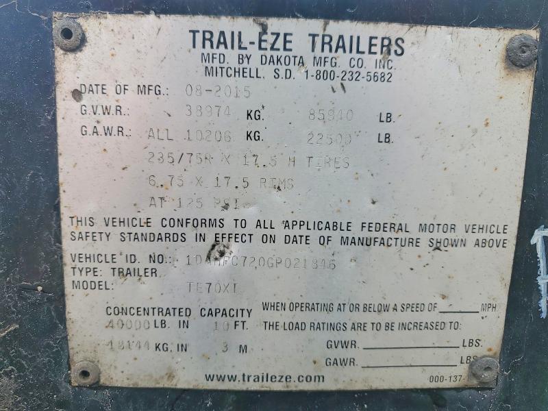 2016 Trle 2016 Trail EZE Drop Deck Equipment Trailer