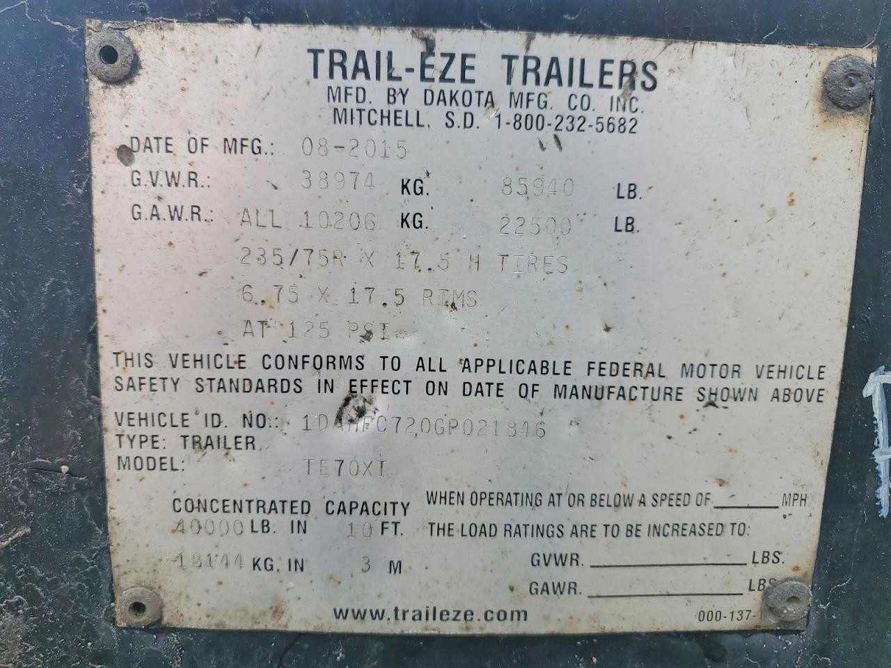 2016 Trle 2016 Trail EZE Drop Deck Equipment Trailer