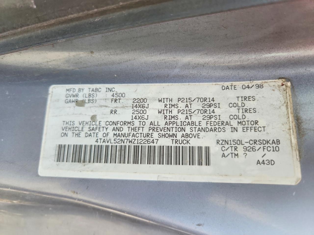1998 Toyota Tacoma Xtracab