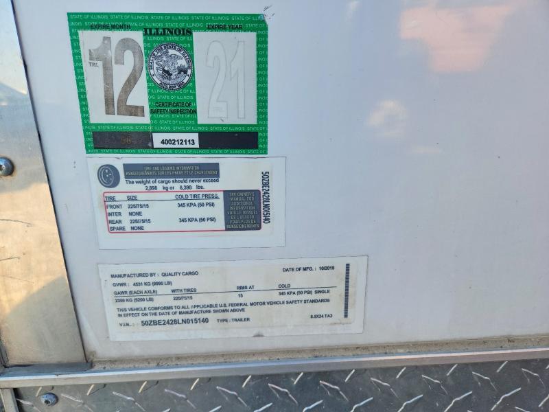 2020 Quality Cargo 8.5X24 TA3 Enclosed Cargo Trailer