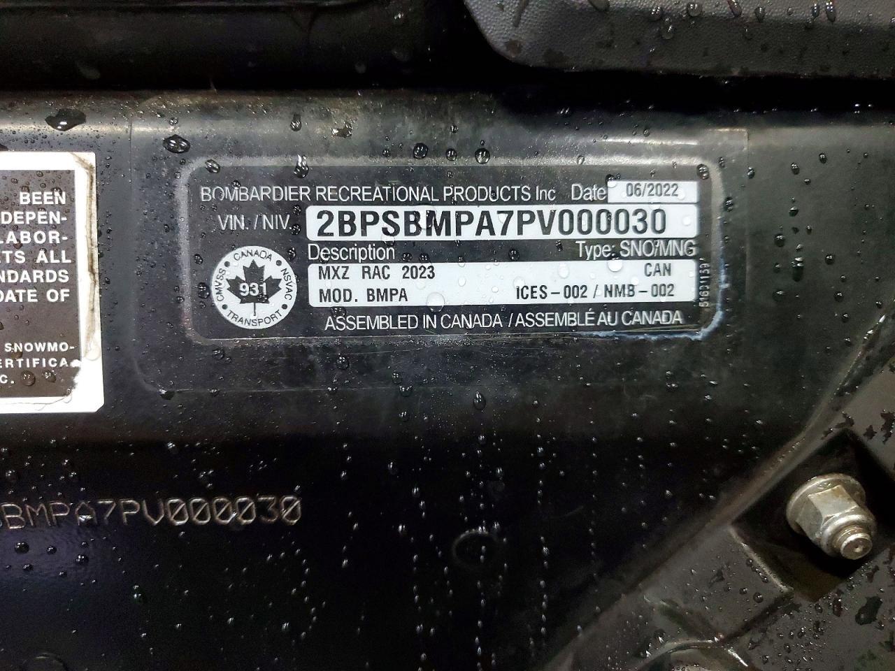 2023 Skidoo MXZ 600RS