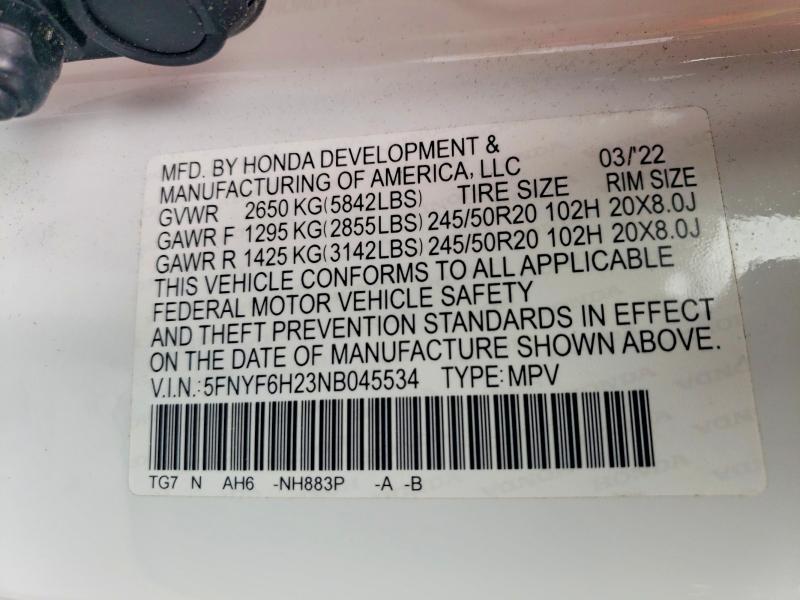 2022 Honda Pilot se