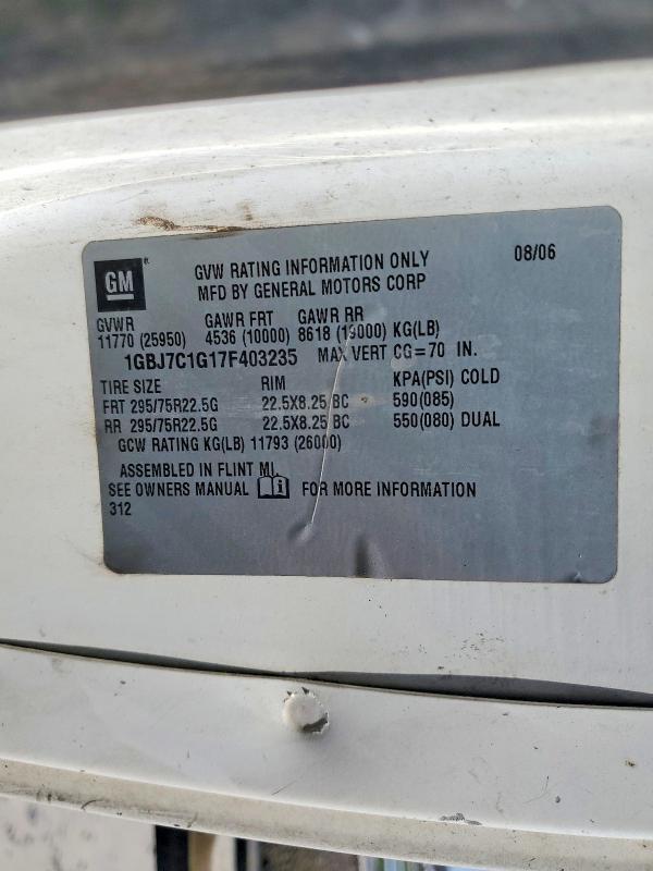 2007 Chev Rolet C7500 Rollback TOW Truck