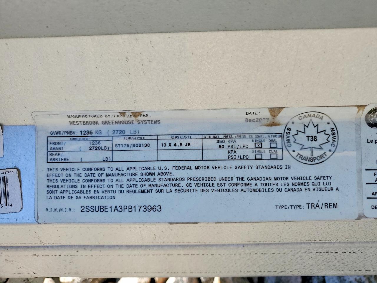 2023 Westbrook Utility Trailer
