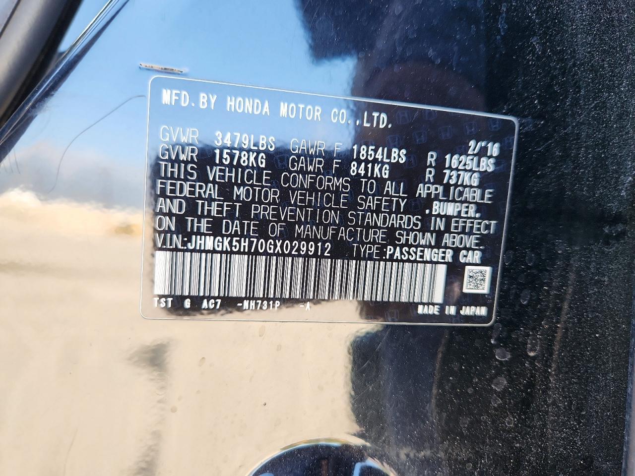 2016 Honda Fit ex