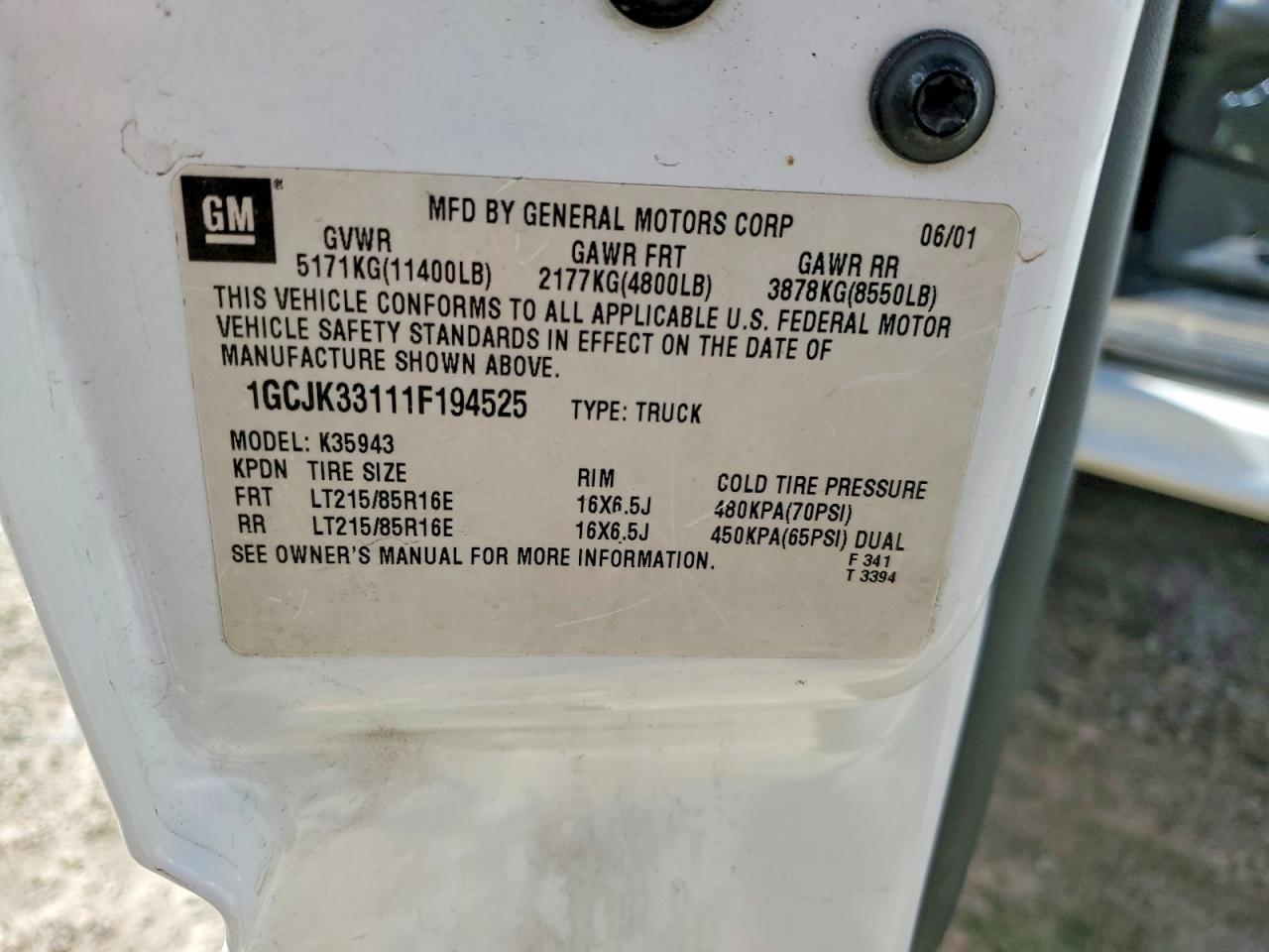 2001 Chevrolet Silverado K3500