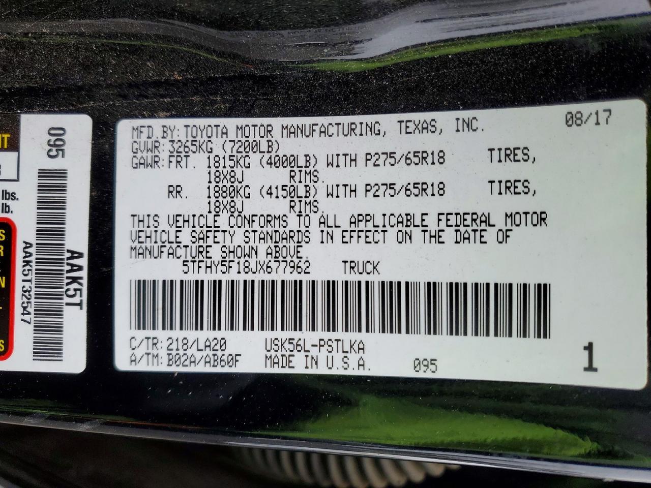 2018 Toyota Tundra Limited