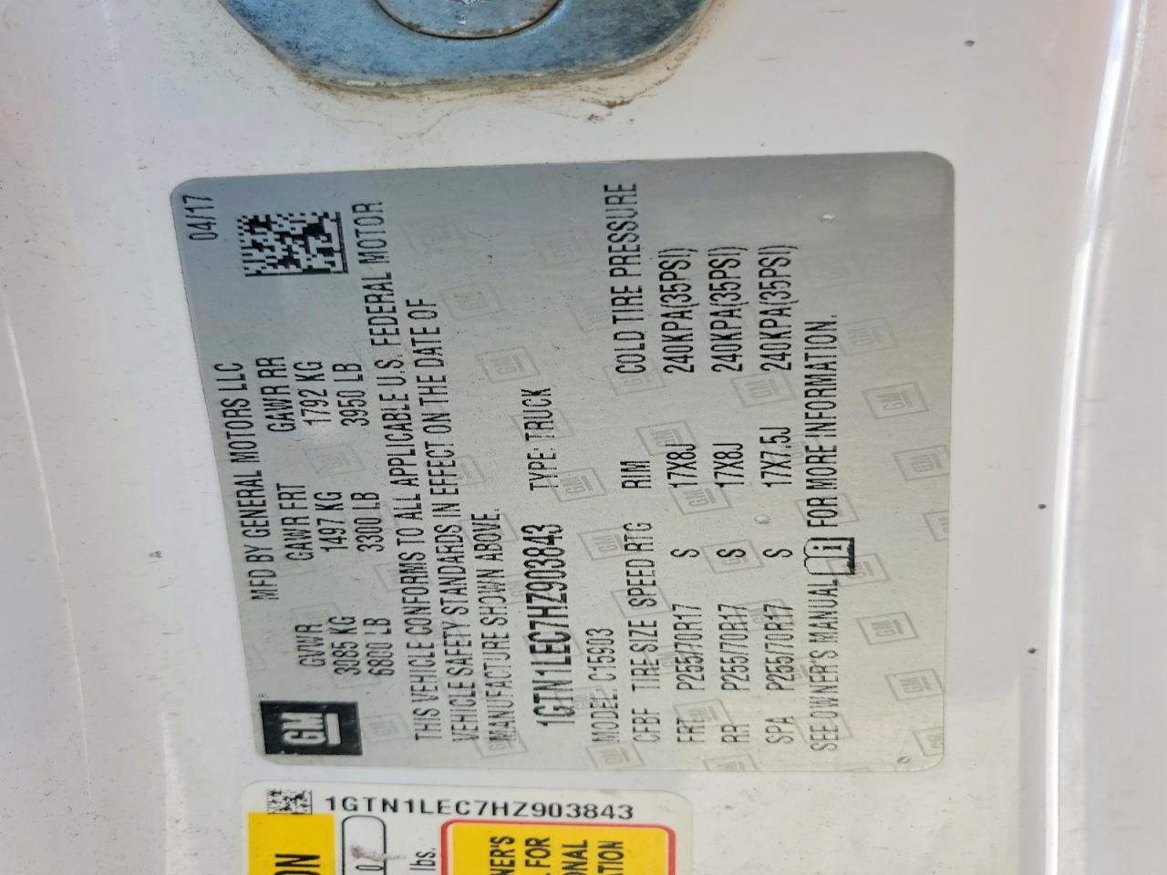 2017 GMC Sierra C1500