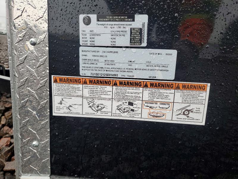 2025 J&C 6X12SA Enclosed Cargo Trailer