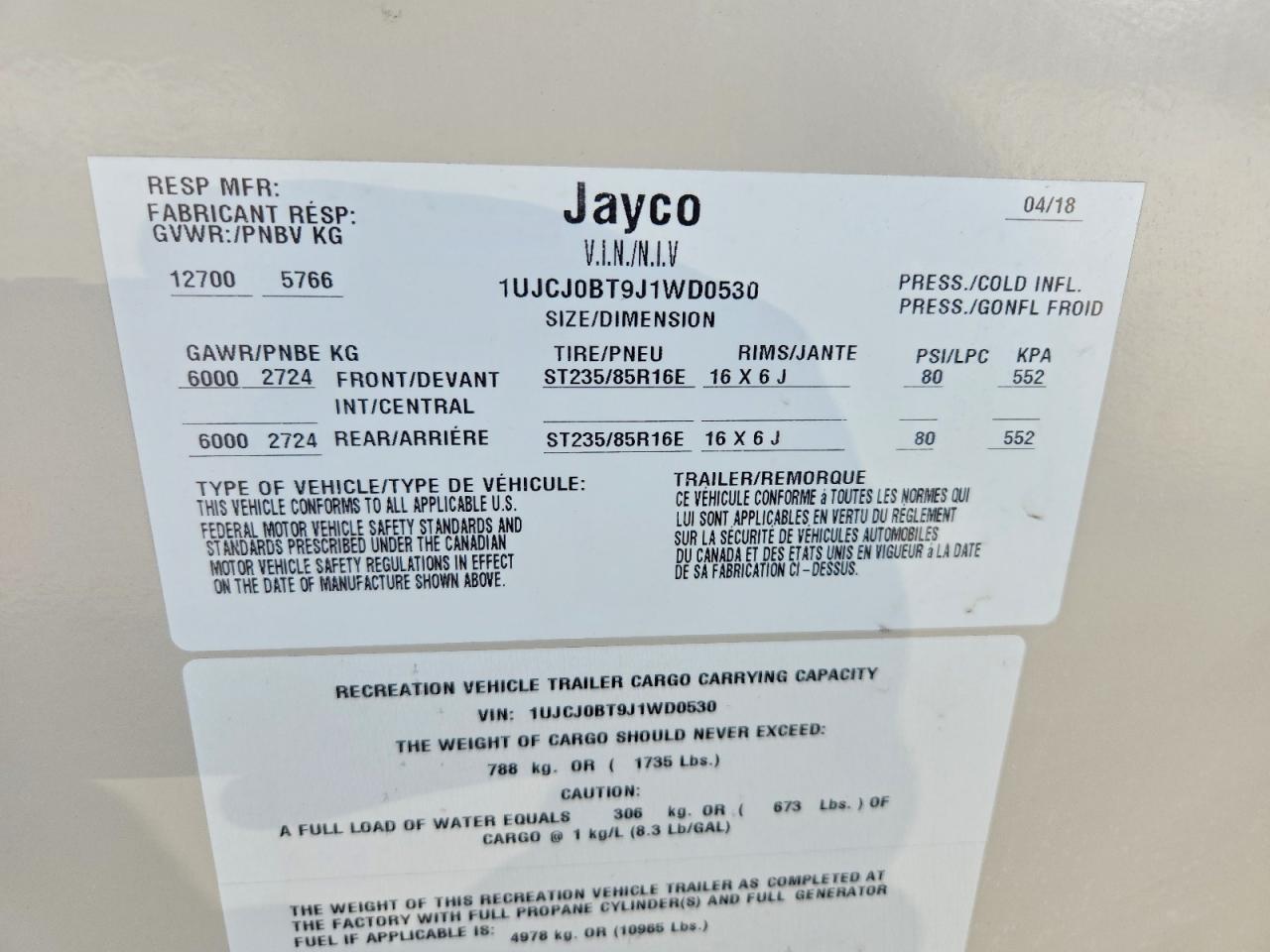 2018 Jayco Eagle Camper
