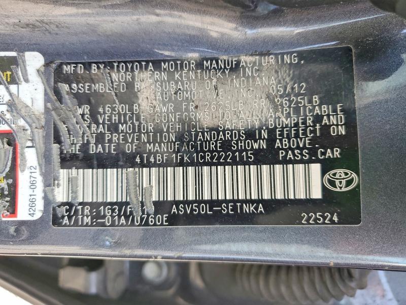 2012 Toyota Camry le