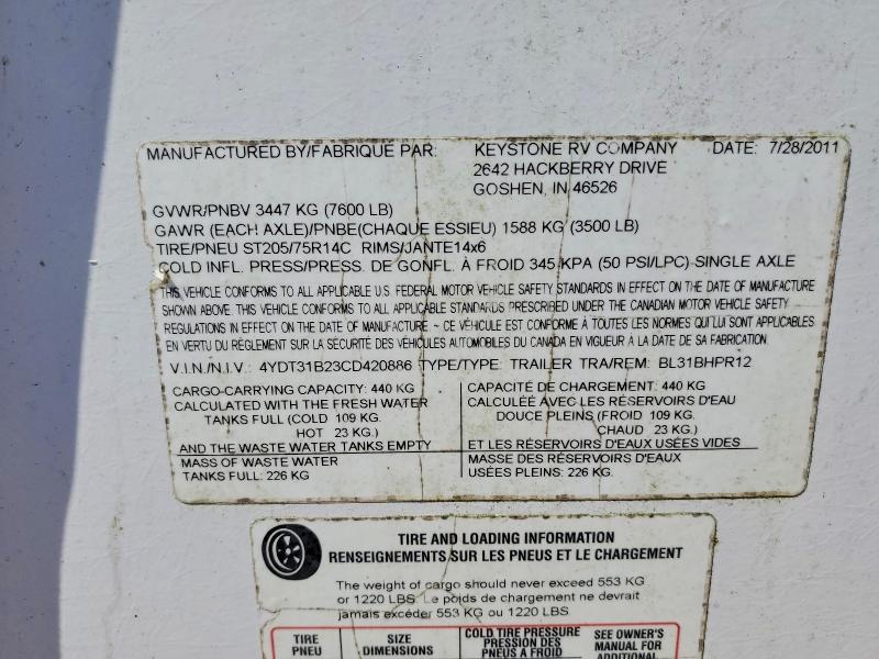 2012 Keystone Premier Camper