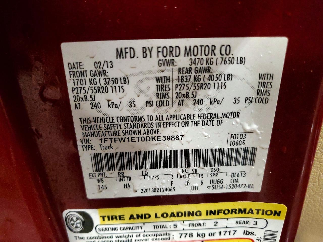 2013 Ford F150 Supercrew