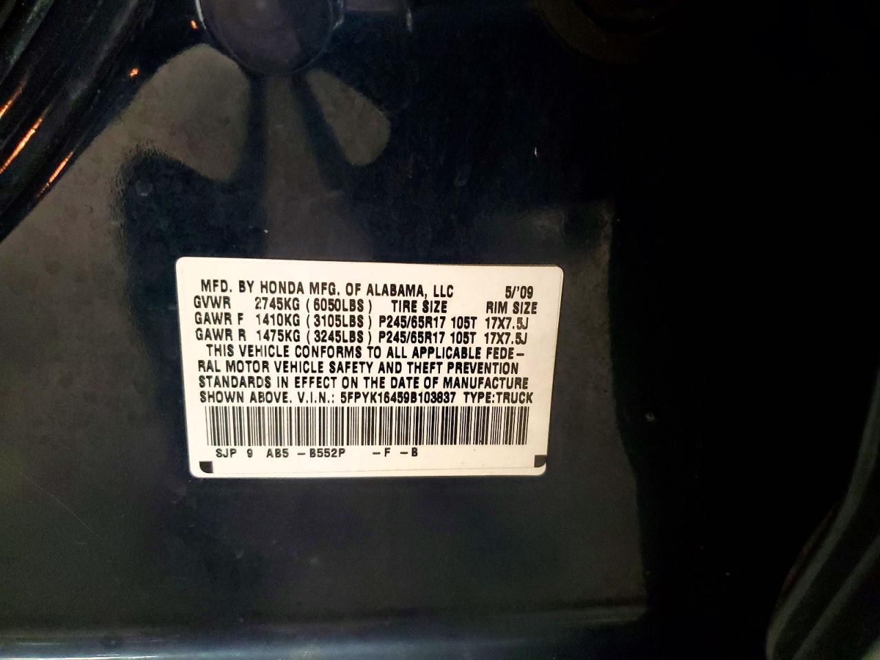 2009 Honda Ridgeline RTS