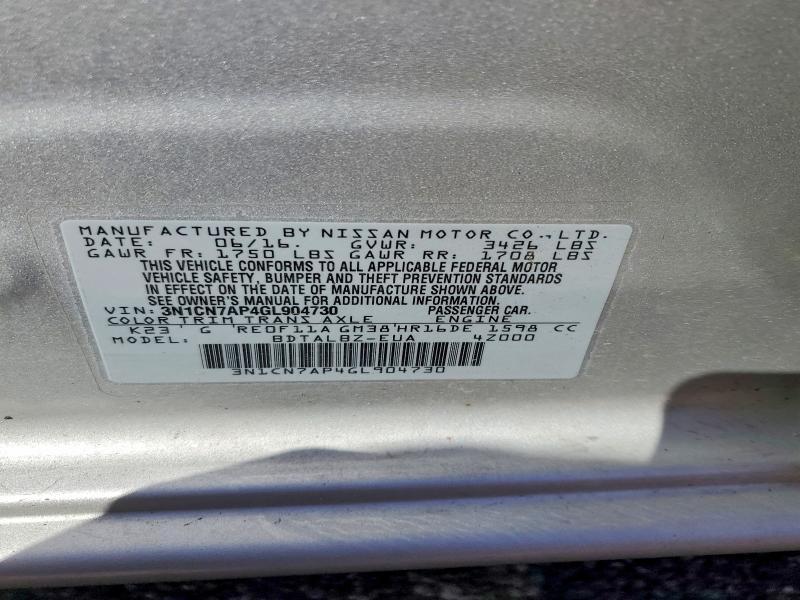 2016 Nissan Versa 1.6 sv