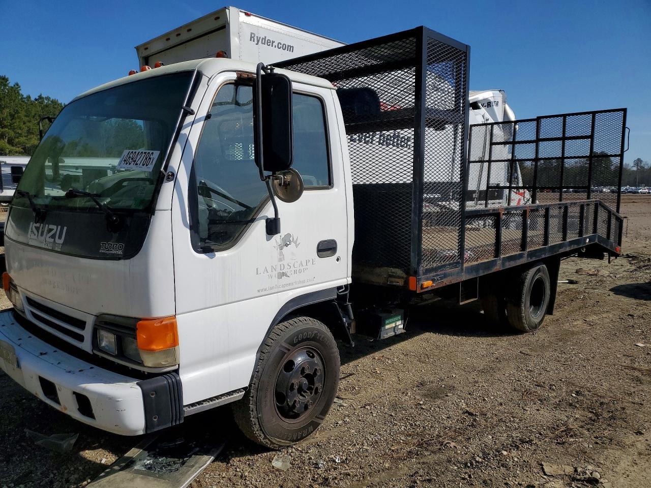 2001 Isuzu NPR Crew Cab Flatbed Truck