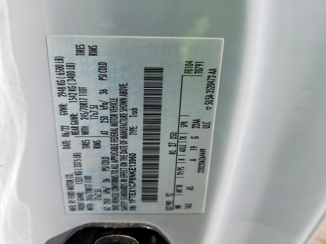 2022 Ford F150 Super Cab