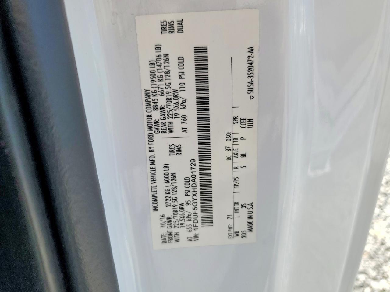 2017 Ford F550 Super Duty