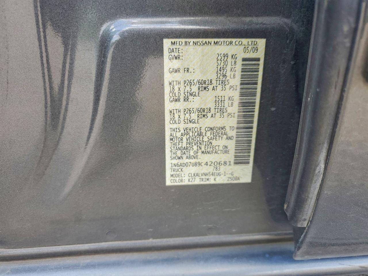 2009 Nissan Frontier SE V6