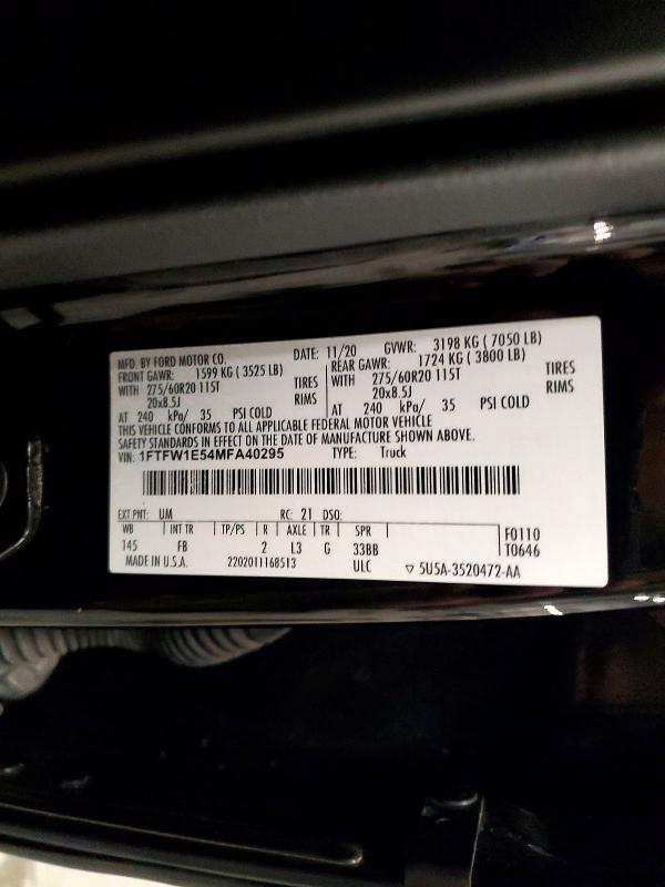 2021 Ford F150 Supercrew