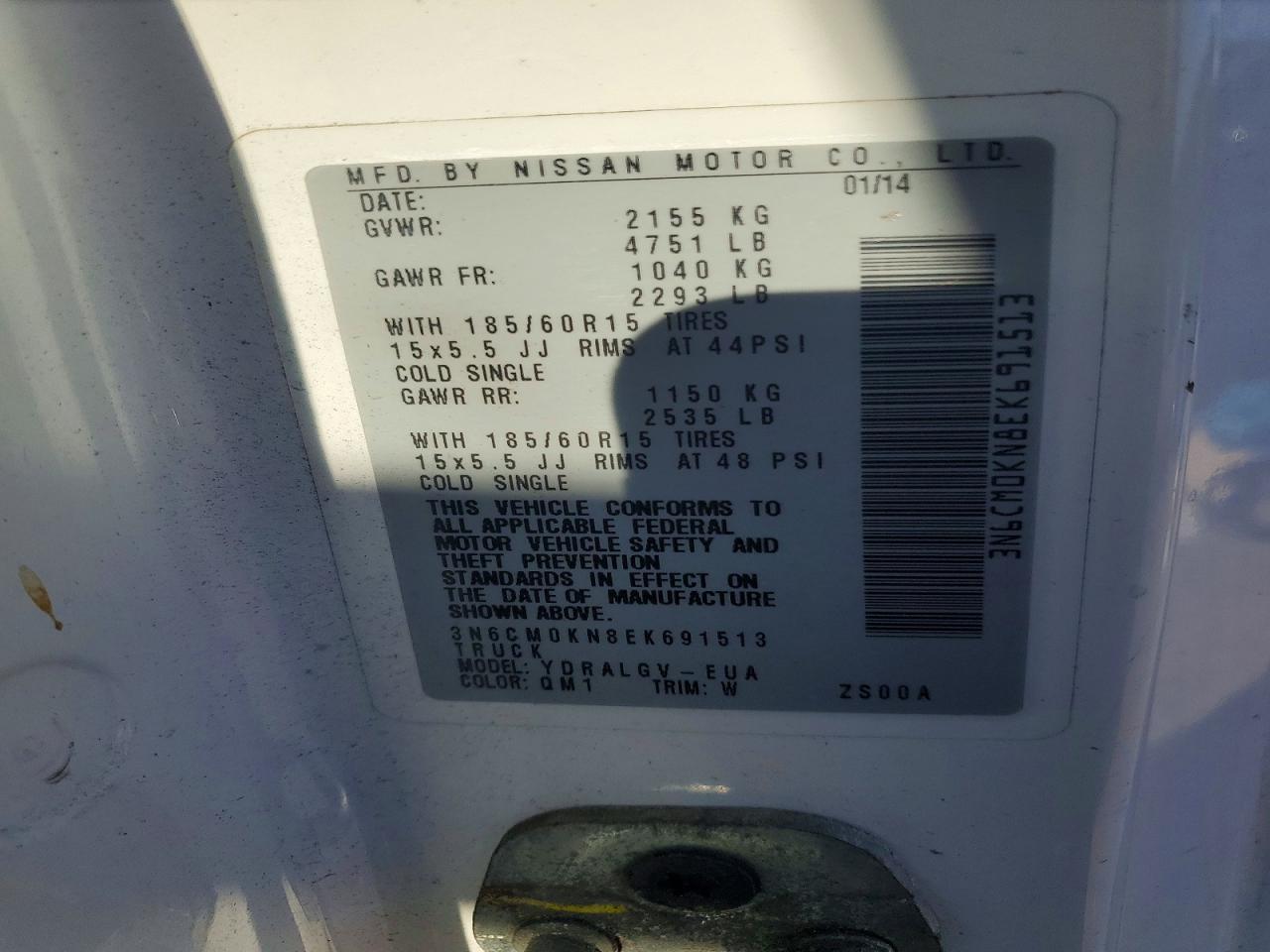 2014 Nissan NV200 Utility / Service Van