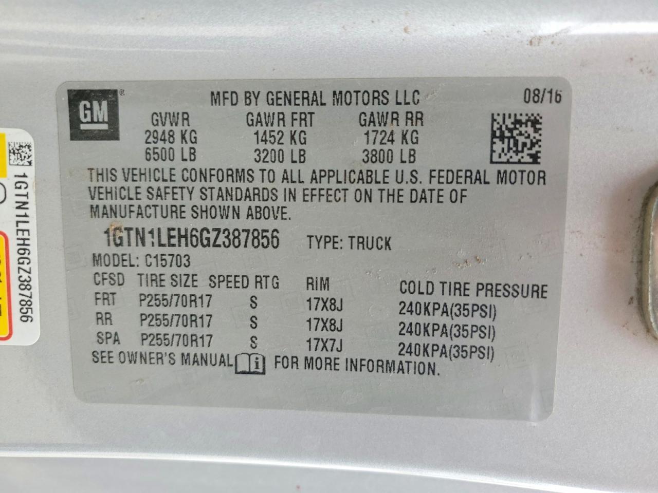 2016 GMC Sierra C1500